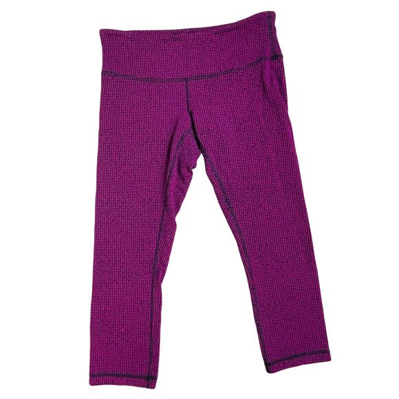 Lululemon Purple Capri Cropped Houndstooth Leggings Size 8 - Picture 1 of 10